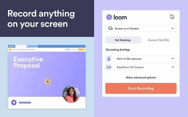 record your screen with loom