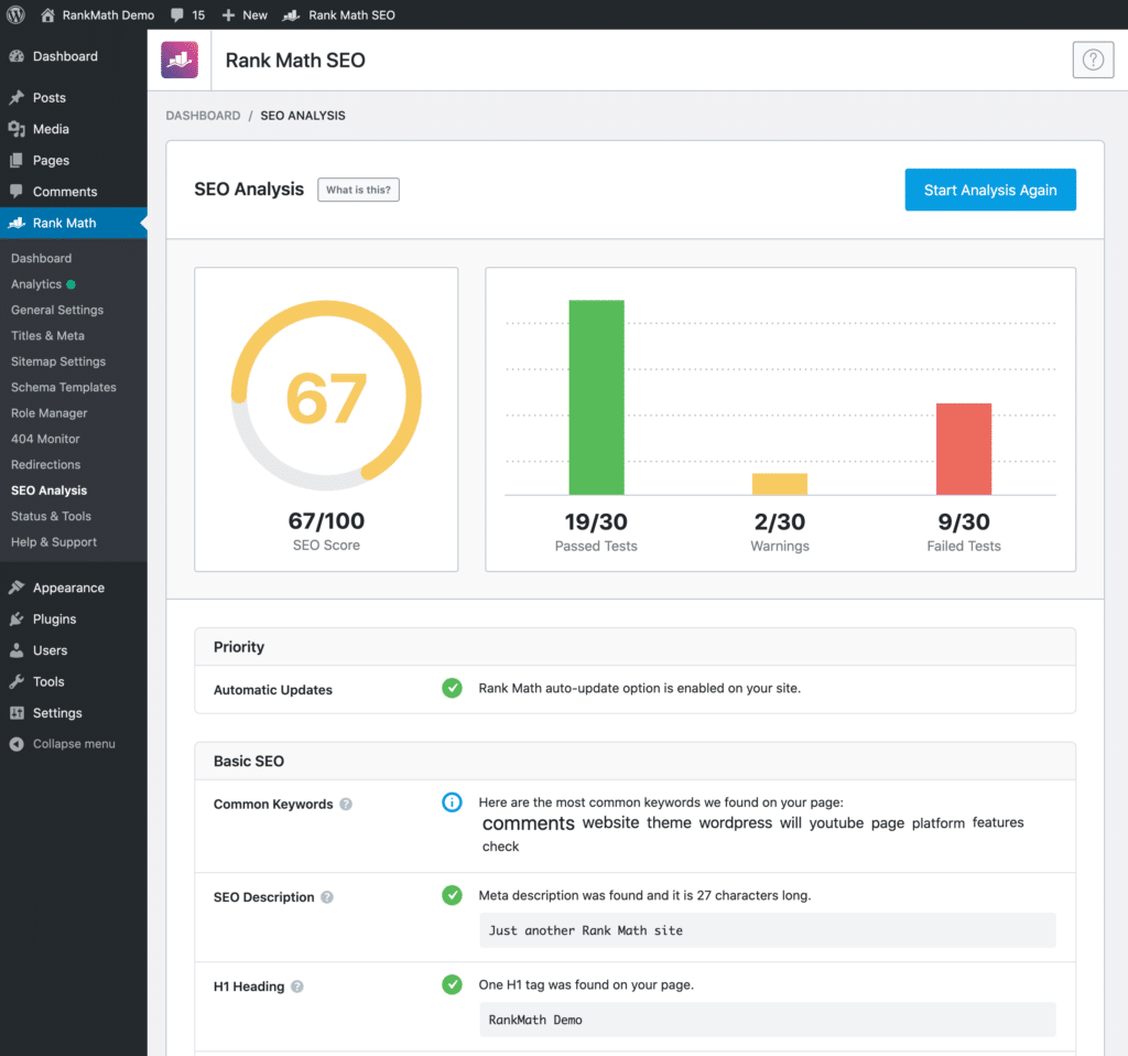 RankMath Site Analytics