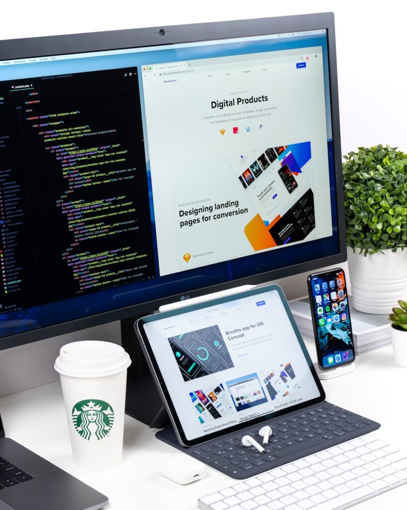 How to Code a Website: A Step-by-Step Guide for Beginners 2 turned-on monitor displaying digital products